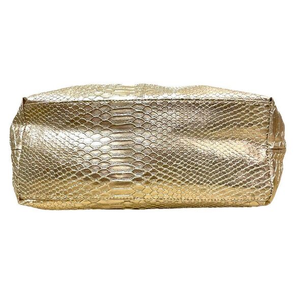 NEIMAN MARCUS Gold Python Embossed Tote - Picture 6 of 10